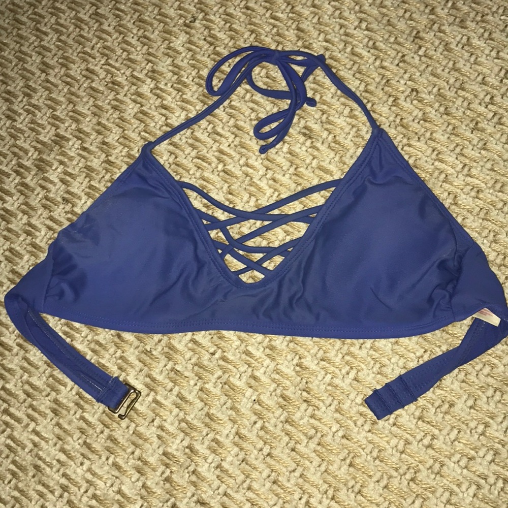 Blue bikini top